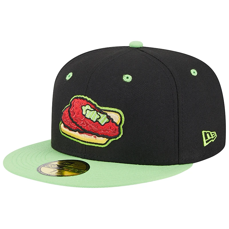 Casquette ajustée 59FIFTY New Era Nashville Sounds pour homme avec soirées thématiques Hot Chickens noire