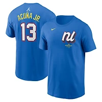 Men's Nike Ronald Acuña Jr. Blue National League 2025 All-Star Edition Name & Number T-Shirt