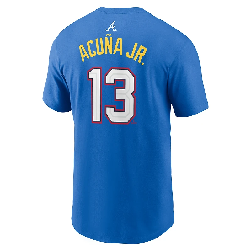 Men's Nike Ronald Acuña Jr. Blue National League 2025 All-Star Edition Name & Number T-Shirt