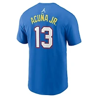 Men's Nike Ronald Acuña Jr. Blue National League 2025 All-Star Edition Name & Number T-Shirt