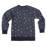 Girls Youth Wes & Willy  Navy Midshipmen Shimmer Star Reverse Sweatshirt