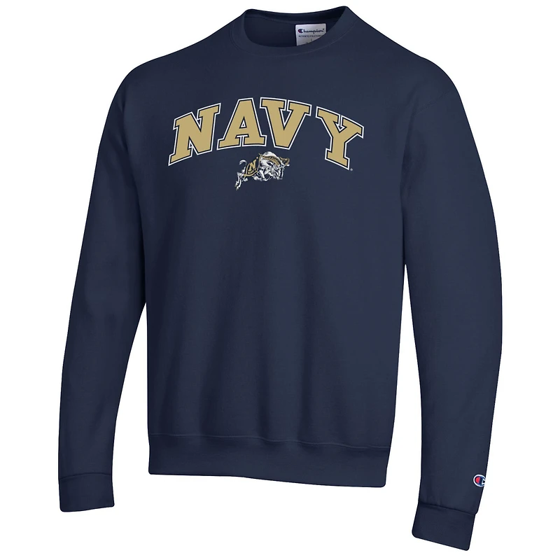 Men's Champion  Navy Midshipmen Arch Over Logo Pullover Sweatshirt