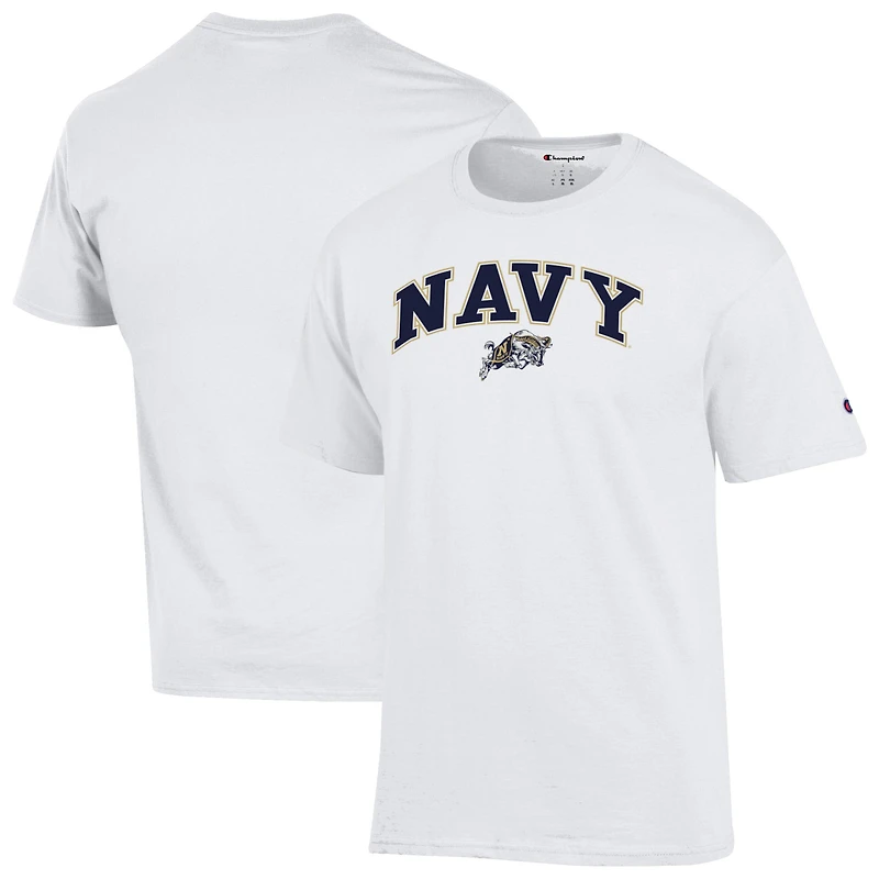 Men's Champion Heather Gray Navy Midshipmen Arch Over Logo T-Shirt