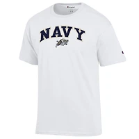 Men's Champion  White Navy Midshipmen Arched Logo T-Shirt
