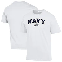Men's Champion  White Navy Midshipmen Arched Logo T-Shirt