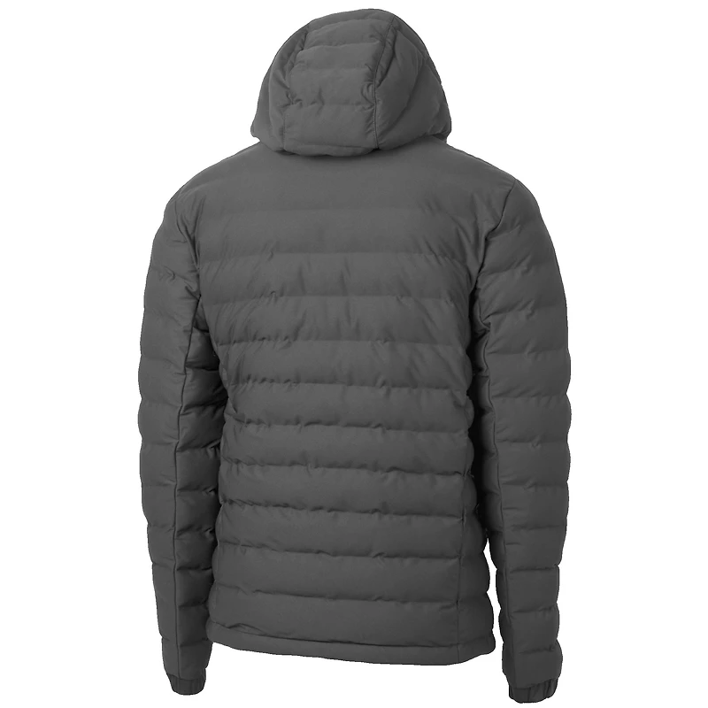 Doudoune zippée intégrale à capuche, modèle Midshipmen Mission Ridge Eco Insulated Repreve, grise et marine, de la marque Cutter & Buck