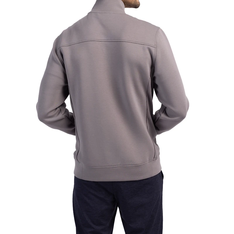 Men's Cutter & Buck Gray Navy Midshipmen Roam Eco Recycled Full-Zip Jacket