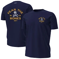 Men's Under Armour  Navy Midshipmen Distressed Jolly Rogers T-Shirt