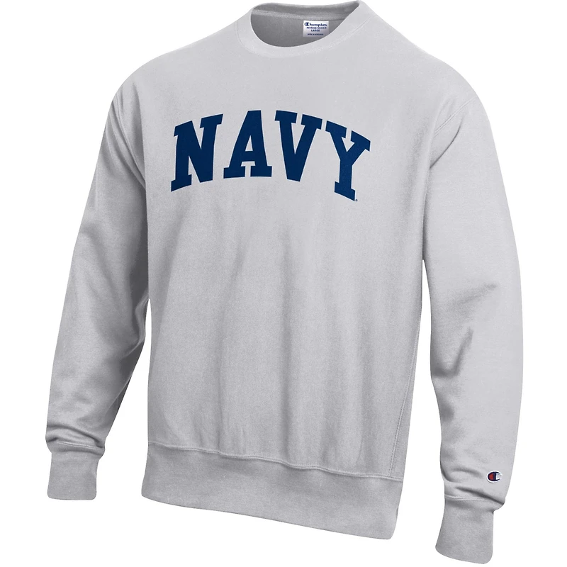 Men's Champion Gray Navy Midshipmen Reverse Weave Fleece Sweatshirt