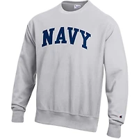 Men's Champion Gray Navy Midshipmen Reverse Weave Fleece Sweatshirt
