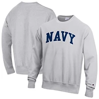 Men's Champion Gray Navy Midshipmen Reverse Weave Fleece Sweatshirt
