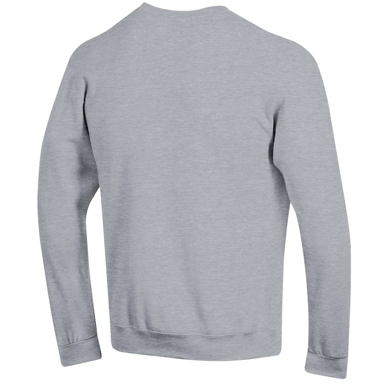 Men's Champion  Heather Gray Navy Midshipmen Basic Arch Fleece Pullover Sweatshirt