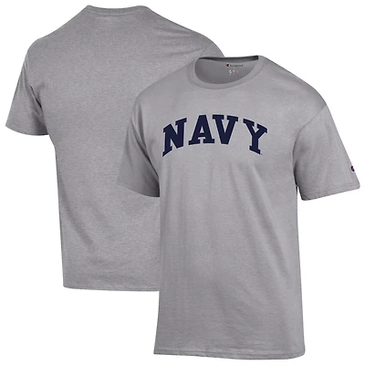 Men's Champion  Heather Gray Navy Midshipmen Basic Arch T-Shirt