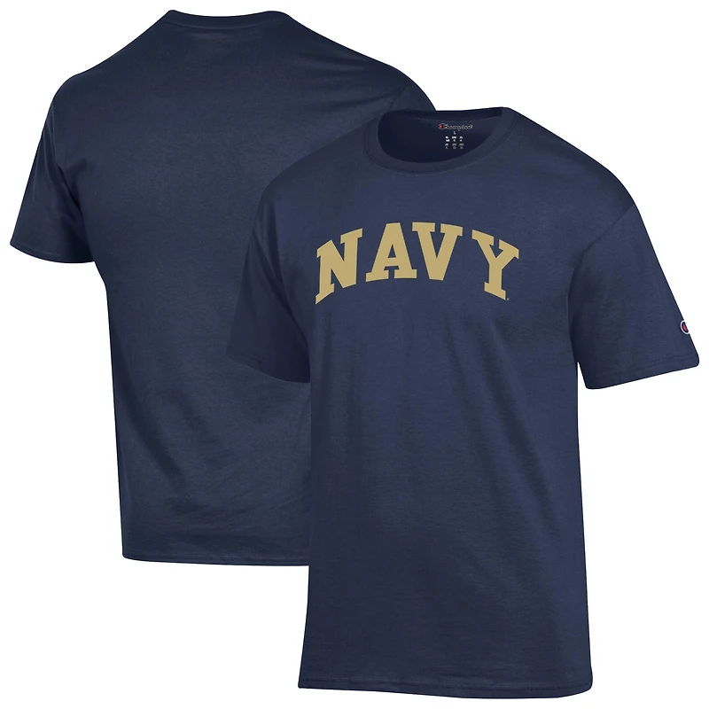 Men's Champion  Heather Gray Navy Midshipmen Basic Arch T-Shirt