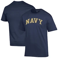 Men's Champion  Heather Gray Navy Midshipmen Basic Arch T-Shirt