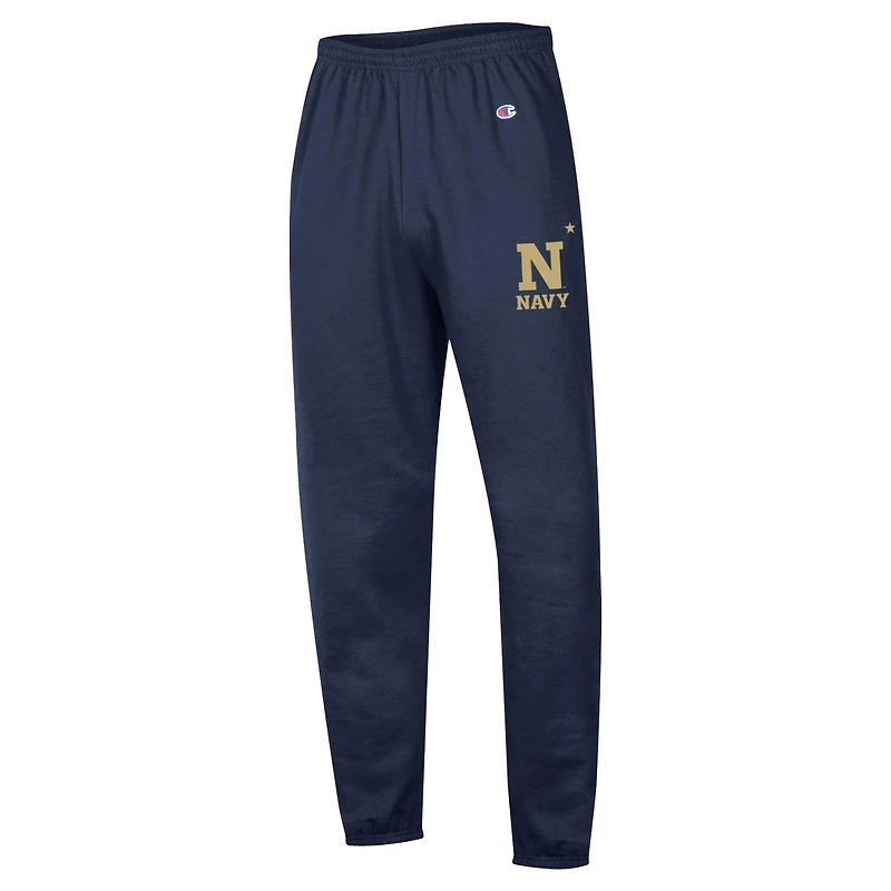 Men's Champion Navy Midshipmen Powerblend Banded Fleece Sweatpants