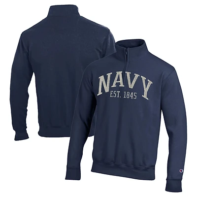 Pull à col zippé Champion Navy Midshipmen Powerblend pour homme