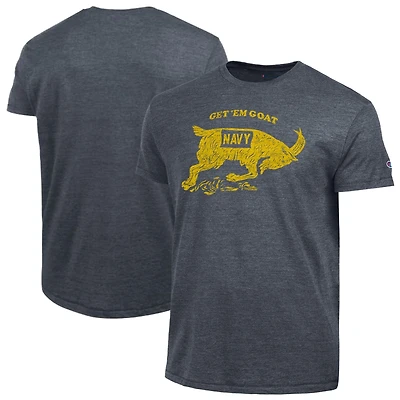Men's Champion  Navy Midshipmen Vintage Triumph Tri-Blend T-Shirt