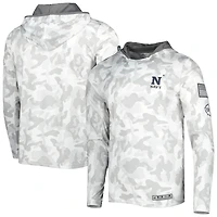 Haut à capuche manches longues pour hommes Colosseum Arctic Camo Navy Midshipmen OHT Military Appreciation