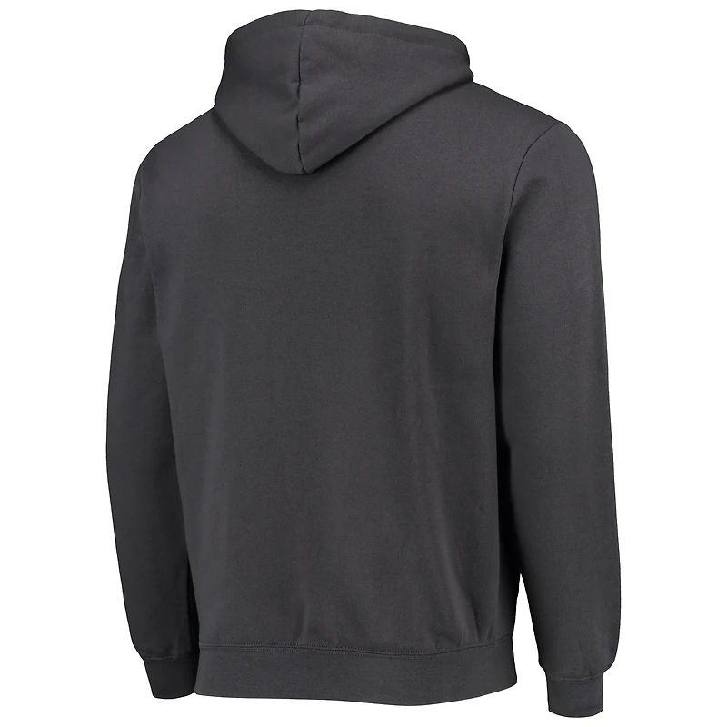 Men's Colosseum Charcoal Navy Midshipmen Arch & Logo 3.0 Full-Zip Hoodie