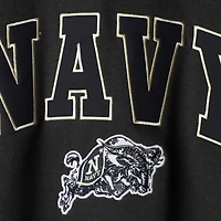 Men's Colosseum Charcoal Navy Midshipmen Arch & Logo Crew Neck Sweatshirt