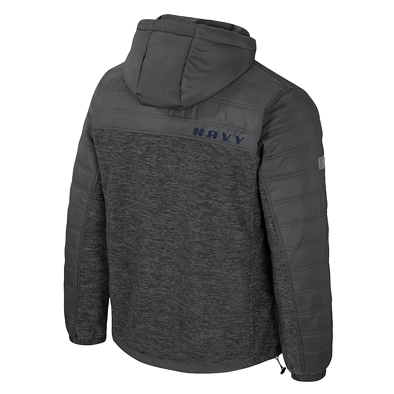 Doudoune à capuche zippée pour homme Colosseum Anthracite Navy Midshipmen Nightman