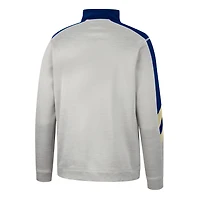 Men's Colosseum Gray/Navy Navy Midshipmen Bushwood Fleece Quarter-Zip Jacket
