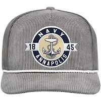 Casquette de camionneur ajustable pour homme Colosseum gris bleu marine Midshipmen Where's My Hat Podium