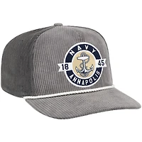 Men's Colosseum  Gray Navy Midshipmen Where's My Hat Podium Adjustable Trucker Hat