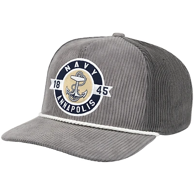 Men's Colosseum Gray Navy Midshipmen Where's My Hat Podium Adjustable Trucker Hat