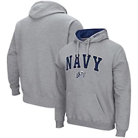 Sweat à capuche Colosseum Heather Grey Navy Midshipmen Arch & Logo 3.0 pour hommes
