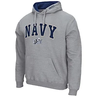 Sweat à capuche Colosseum Heather Grey Navy Midshipmen Arch & Logo 3.0 pour hommes
