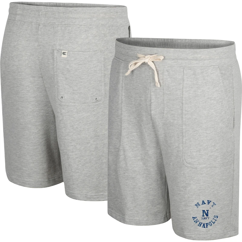 Men's Colosseum Heather Gray Navy Midshipmen Love To Hear This Terry Shorts