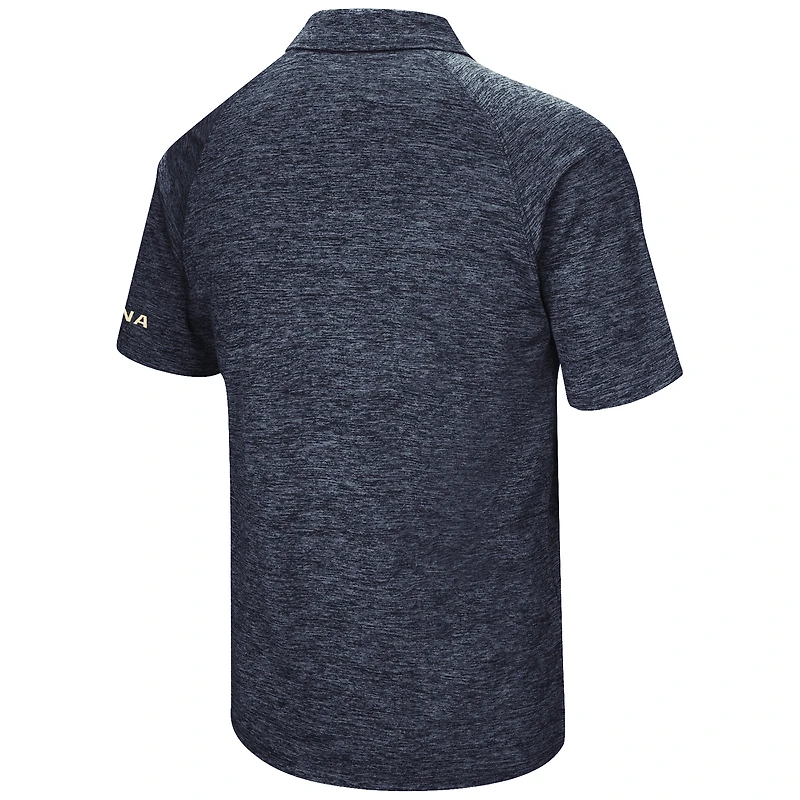 Men's Colosseum Heathered Navy Midshipmen Down Swing Polo