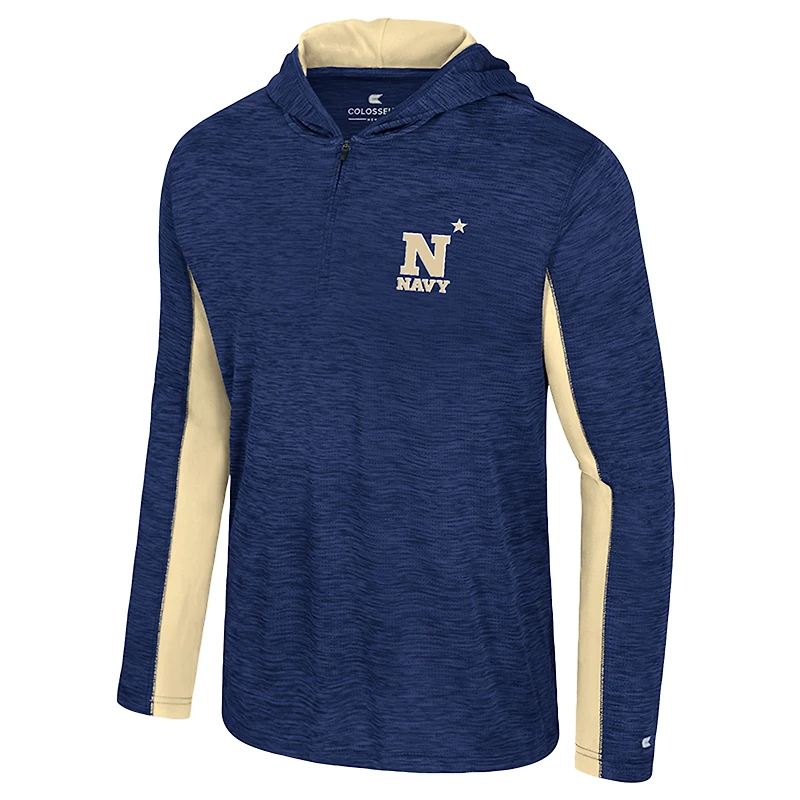 Sweat à capuche zippé quart de tour pour homme Colosseum Navy Midshipmen Always Sunny