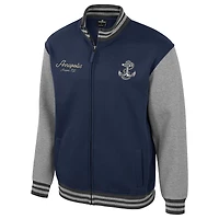 Men's Colosseum Navy Midshipmen Ambi-Turner Full-Zip Varsity Jacket