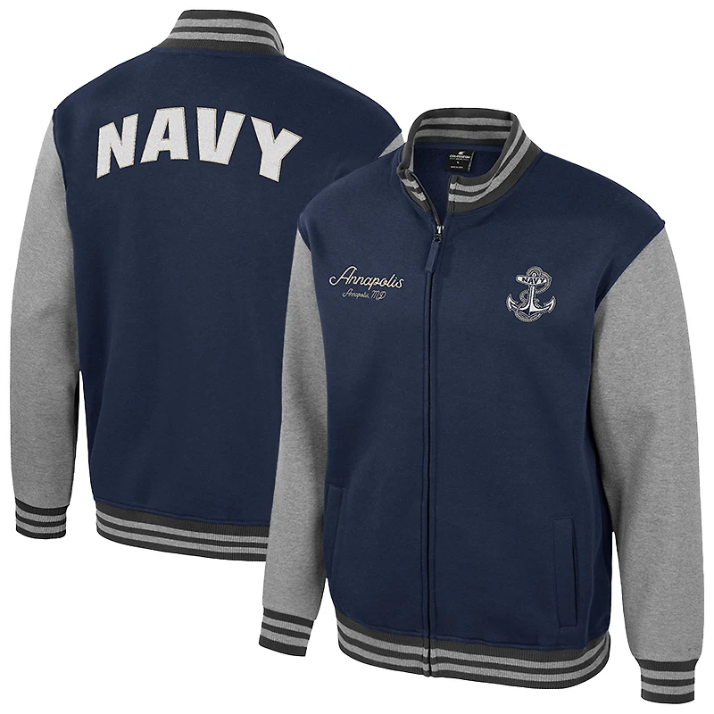 Veste universitaire entièrement zippée Ambi-Turner pour homme Colosseum Navy Midshipmen