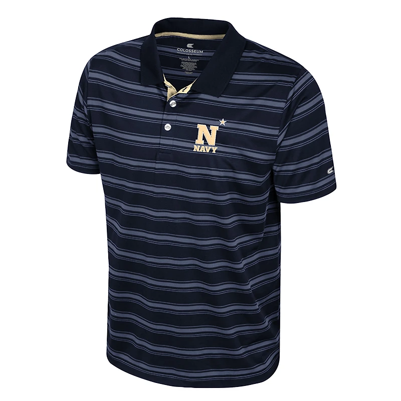 Men's Colosseum  Navy Midshipmen Milk Steak Polo