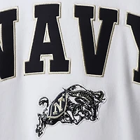 Colosseum White Navy Midshipmen Arch & Logo Crew Neck Sweat-shirt pour homme