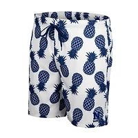 Men's Colosseum White Navy Midshipmen Pineapples Swim Shorts