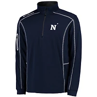 Men's Columbia Golf Navy Midshipmen Shotgun Omni-Wick Quarter-Zip Pullover Jacket