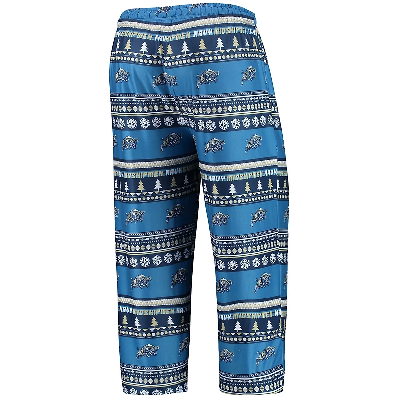Concepts Sport Navy Midshipmen Ugly Sweater T-shirt à manches longues et pantalon Ensemble de nuit