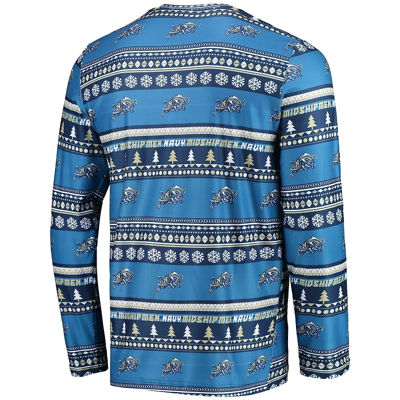 Men's Concepts Sport Navy Midshipmen Ugly Sweater Long Sleeve Top & Pants Sleep Set