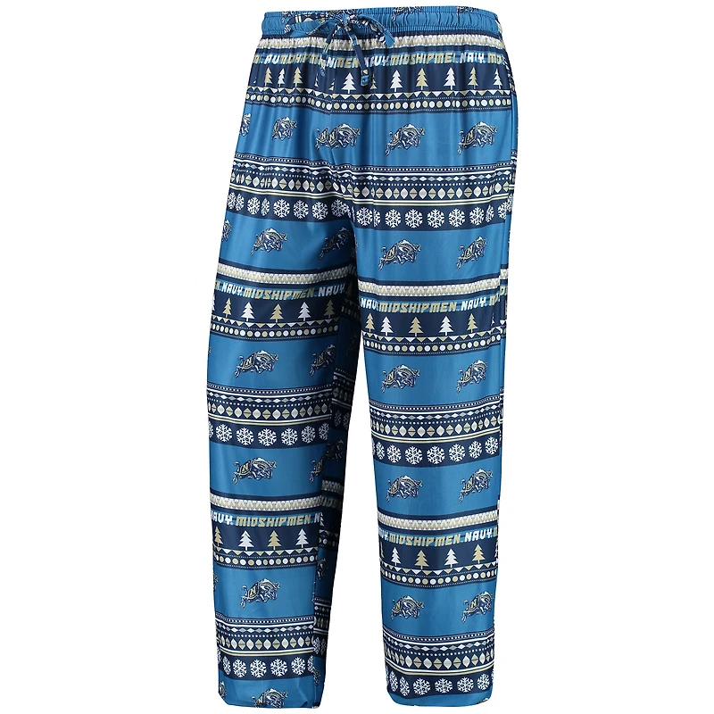 Ensemble de nuit pour homme Concepts Sport Navy Midshipmen Ugly Sweater, haut à manches longues et pantalon