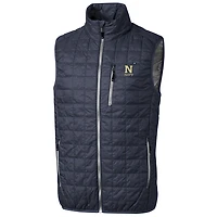 Gilet Rainier universitaire à fermeture éclair intégrale pour homme, couleur anthracite, bleu marine, style Midshipmen, de grande taille