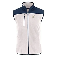 Men's Cutter & Buck  Oatmeal Navy Midshipmen Cascade Eco Sherpa Fleece Full-Zip Vest