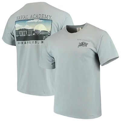 T-shirt gris bleu marine Midshipmen Team Comfort Colors Campus Scenery pour homme