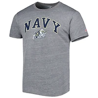 Men's League Collegiate Wear Heather Navy Midshipmen 1965 Arch Victory Falls Tri-Blend T-Shirt