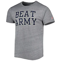 Men's League Collegiate Wear Heather Gray Navy Midshipmen Local Victory Falls Tri-Blend T-Shirt
