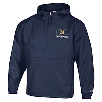 Men's Navy Champion Midshipmen Delay Packable Half-Zip Jacket
